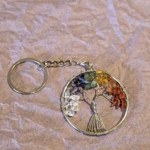Silver And Crystal Tree of Life Key Chain